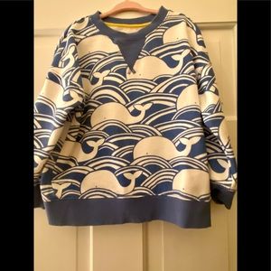Mini Boden girls or boys blue whale sweatshirt size 5-6. Wore a couple of times